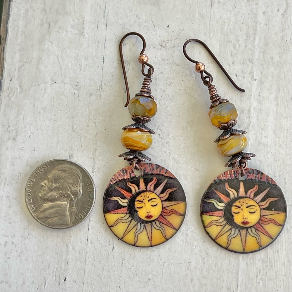 ARTISAN Earrings “Here Comes the Sun” - Dangles - Picture 8 of 12